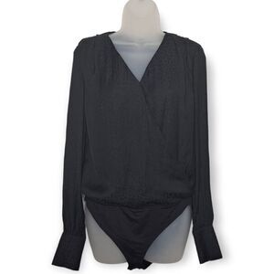 H&M V Neck Surplice Long Sleeve Animal Print Body Suit size 6